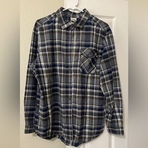 The North Face Women's Blue and Gray Plaid Shirt
